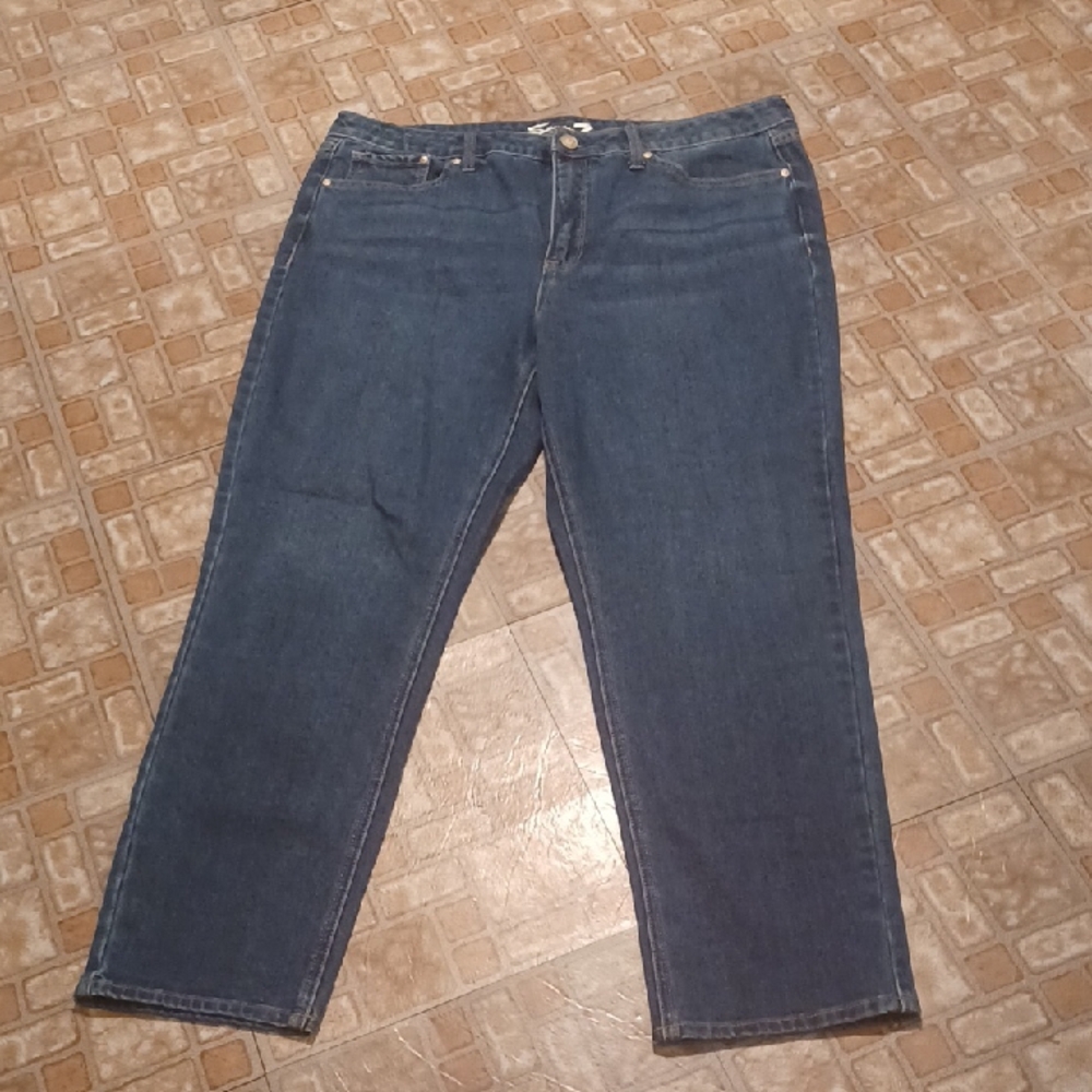 Seven7 Dark Blue Denim Jeans Slim Strightt Size 16